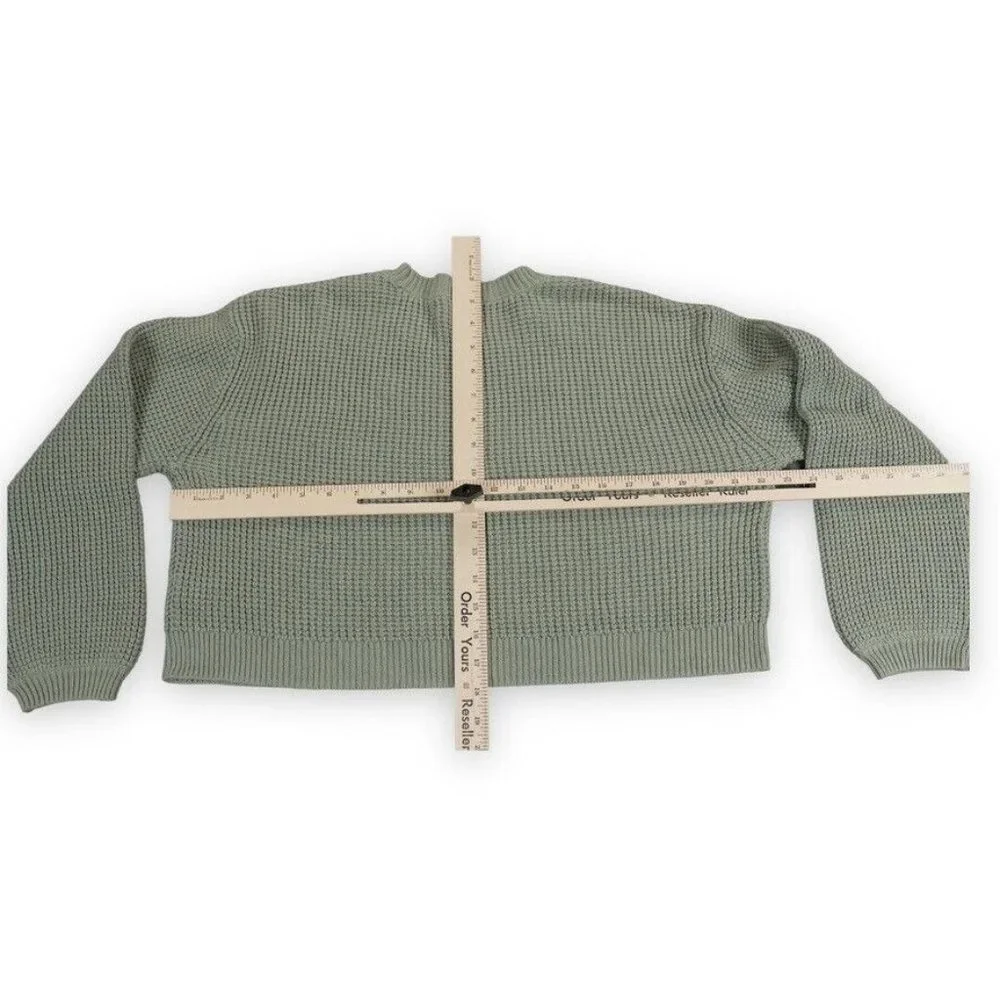 LA HEARTS Sweater Womens Extra Small Green Cropped Chunky‎ Ribbed Boho Chic Size
